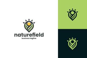 summer nature place logo design vector