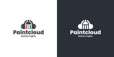 colorful paint cloud logo design vector