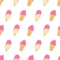 Pink ice cream pattern design vector