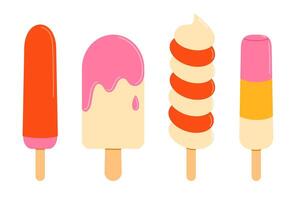 Colorful variety of ice cream pops vector