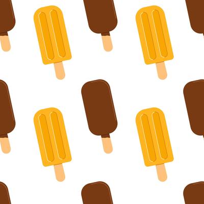 Ice cream seamless pattern for design and print. Flat illustration