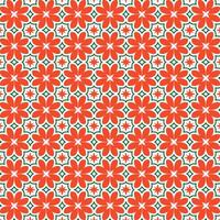 Modern Geometric Floral Pattern with Symmetrical Blossoms for Textile, Seamless Hand Drawn Floral Pattern for Stationery Design vector