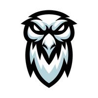 an owl head with a black and white design vector