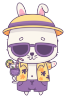 Sticker beach bunny boy in sunglasses png