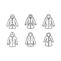 Stylish raincoat icon for weather, fashion, and apparel-themed digital design projects. vector