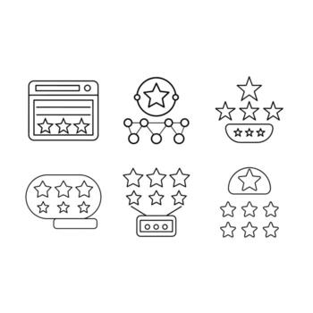 Clean rating and feedback icons perfect for UI, reviews, surveys, and customer response designs. vector