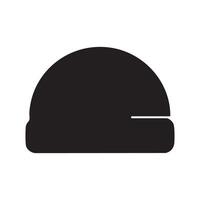 Black beanie hat silhouette isolated on white background vector