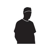 A silhouette of a man in a black shirt vector