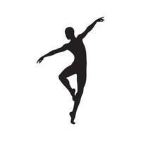 Ballet dancer in elegant pose silhouette isolated on white background vector