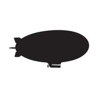 Black silhouette of an airship isolated on white background silhouette vector