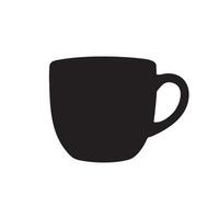 Black coffee mug silhouette isolated on white background vector