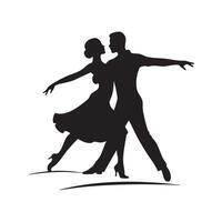 A silhouette of a couple dancing ballroom dance vector