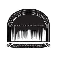 Theater stage with curtains and seats illustration vector