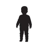 Child standing silhouette isolated on white background vector