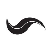 A black and white logo of a wave vector