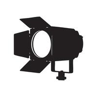 A black and white silhouette of a spotlight vector