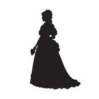 Victorian lady silhouette silhouette illustration vector
