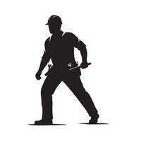 Construction worker silhouette isolated on white background vector