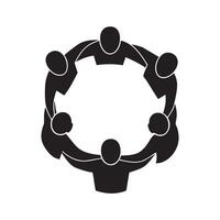 People in a circle holding hands and standing in a circle vector