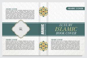 Arabic islamic style book cover design with arabic pattern in ornaments vector
