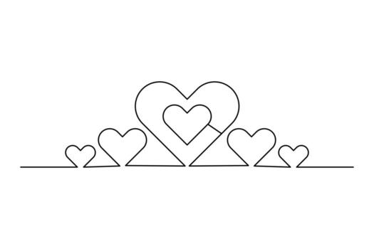 Minimalist one line love shape abstract drawing with clean outline and simple style vector