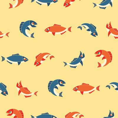 Salmon Seamless Pattern Background for Print Fabric Surface Fashion Wrapping