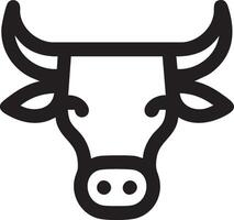 A black and white bull head icon on a white background vector