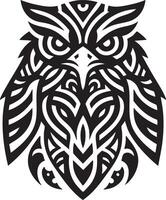 An owl tattoo design with tribal patterns vector
