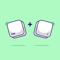 Ctrl and L keyboard shortcut illustration vector