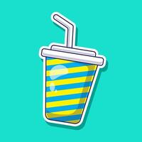 Fresh a cup of Sweet ice for summer season illustration with healthy ingredients inside. Summer Vibes vector