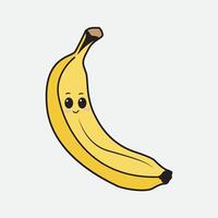 kawaii style banana illustration vector