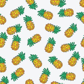 Pineapple Seamless Pattern Abstract Background vector