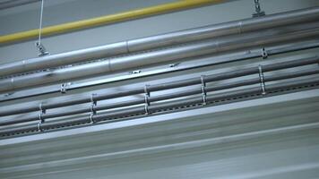 Pipe on wall background, pipe for water system and electricity system on white concrete wall of building texture background, horizontal line 3 video