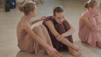 Close-up of dancers during routine video