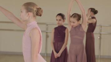 Young dancers synchronizing movements video