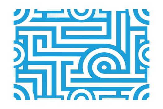 Blue geometric pattern with curved lines right angles on a abstract vector