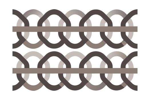 Interlocking geometric shapes in shades brown gray arranged in a repeating pattern on vector
