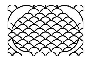 Geometric pattern overlapping arches curved lines on a abstract shape vector