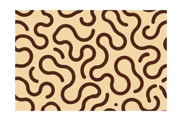 Brown wavy lines Pattern on beige abstract repeating design
