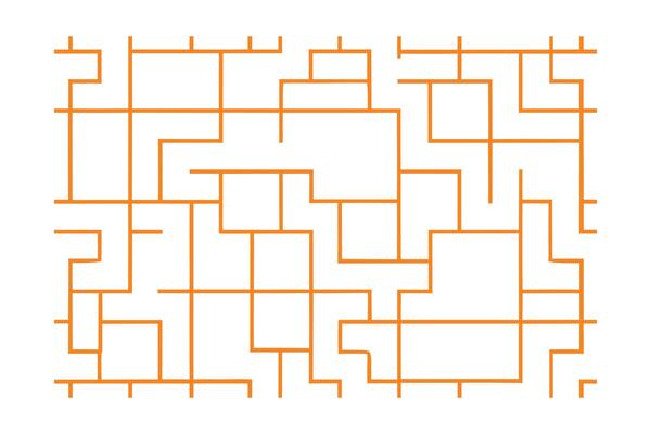 Orange geometric Pattern on abstract lines shapes design