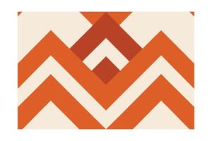 Geometric Pattern in Orange Beige with Chevron Zigzag Shapes on vector