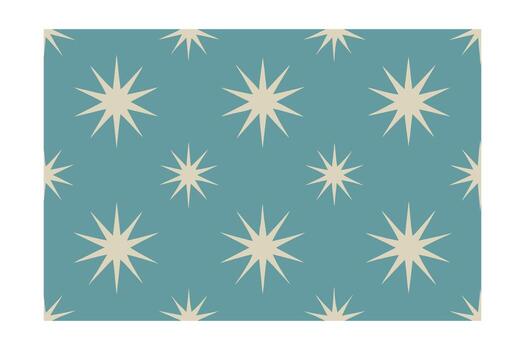 verde azulado con repitiendo beige Starburst modelo gráfico diseño elemento con frontera estrellas vector