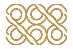 Gold Pattern Interlocking Circles Curved Lines on Abstract Design vector