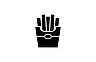 French Fries Solid Icon, minimal fast food silhouette for web, computer and mobile app vector