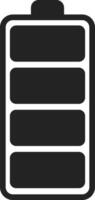 battery full icon . Technology concept. Full battery charge interface button. power electricity and energy symbol. Power level accumulator signs vector