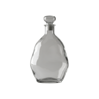 Elegant transparent glass decanter with stopper isolated on transparent background png