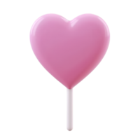 Valentine's Day Heart Lollipop Isolated on Transparent Background png