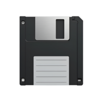 Detailed Image of a 3.5-inch Floppy Disk on Transparent Background, Minimalist Style png