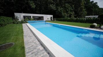 Modern Luxury House With Pool At Dawn video