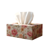Elegant Floral Tissue Box on Transparent Background for Seamless Design png